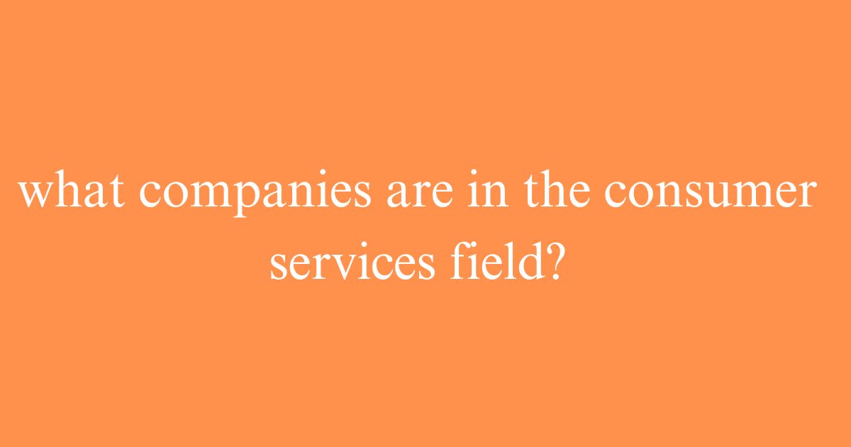 what companies are in the consumer services field?